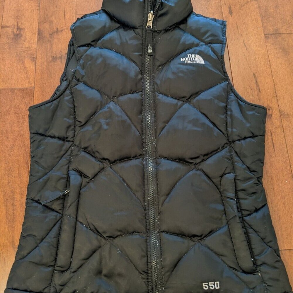The North Face women's black 550 down filled vest